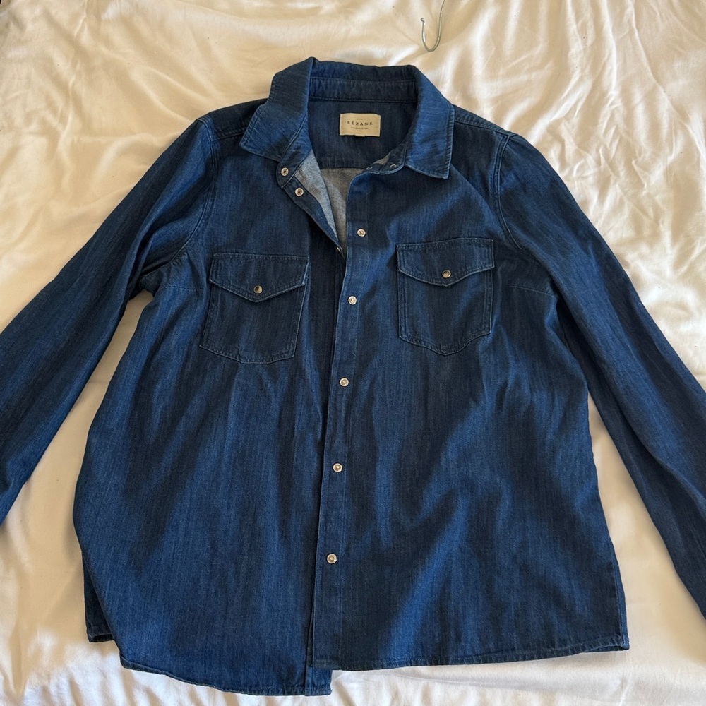Sezane Alba Shirt Denim Blue - Size 8